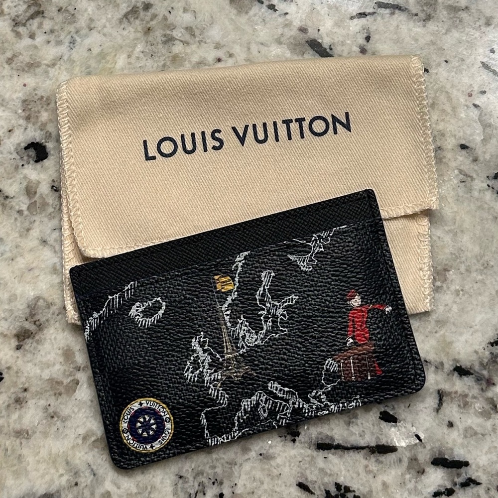 Louis Vuitton Porte Cartes Simple Damier Graphite Map